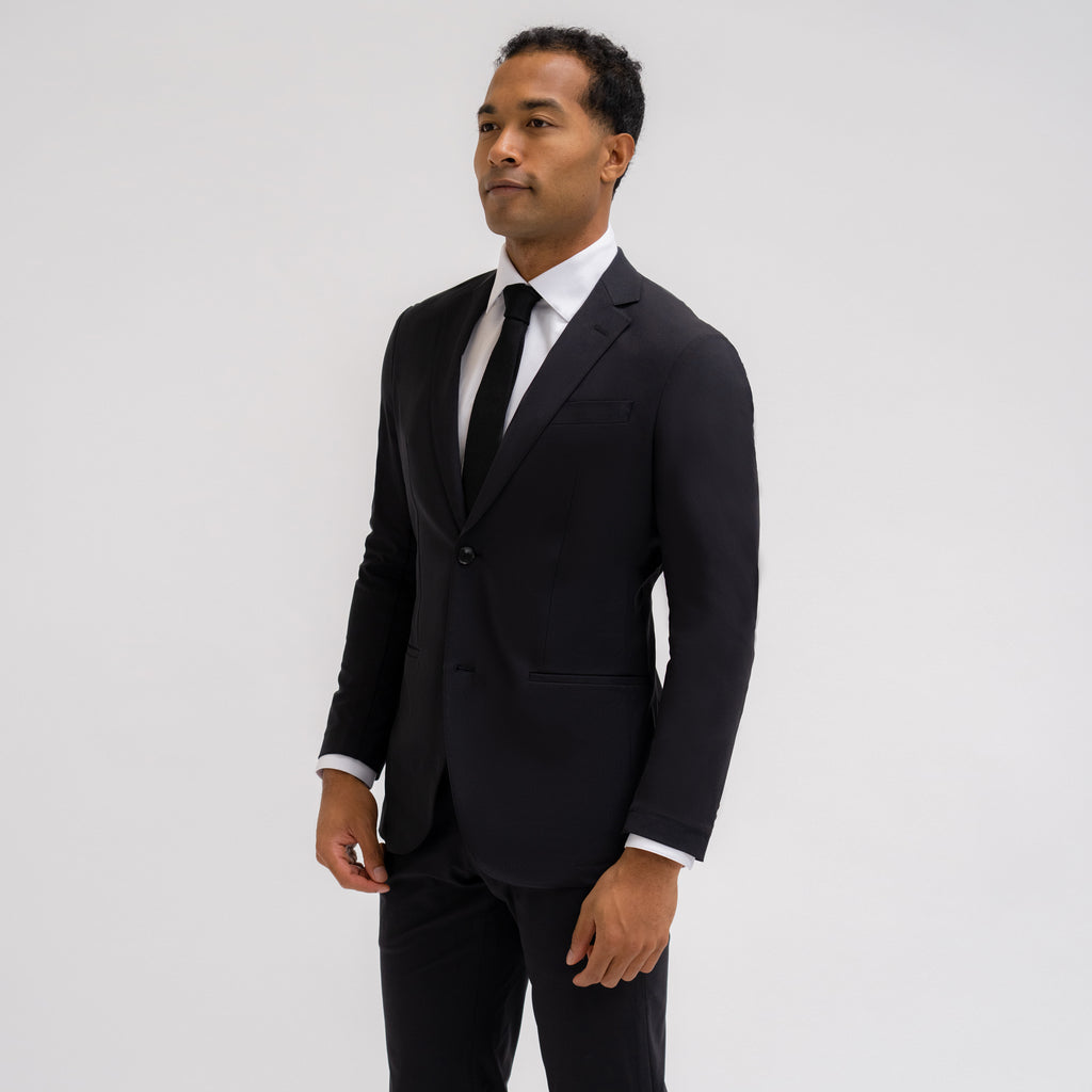 bespoke custom athleisure travel men's suit los angeles model Theon in Black