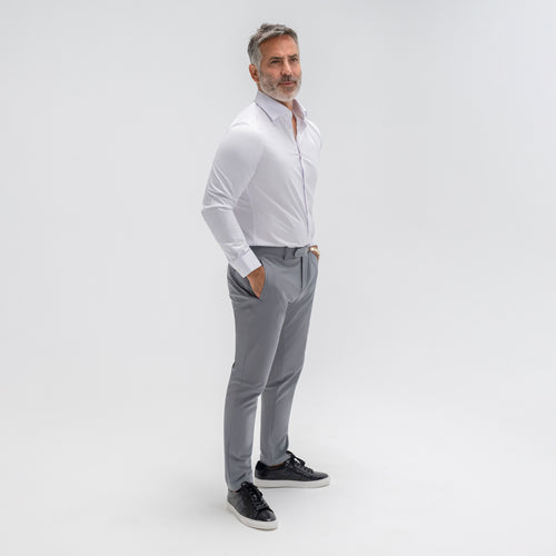 Custom Bespoke Tailored Spread Shirt model Guillermo in White BreezeTech
