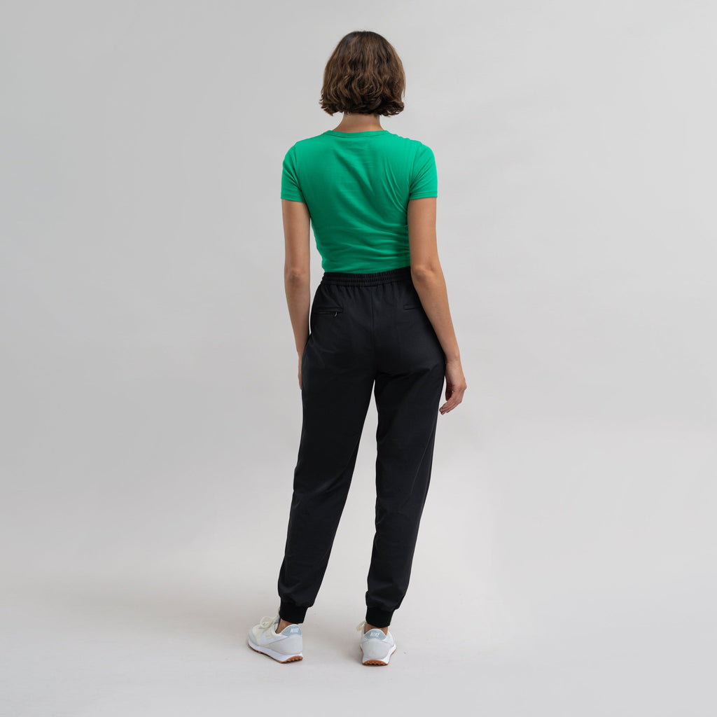 custom bespoke athleisure drawstring jogger model Moe in Black