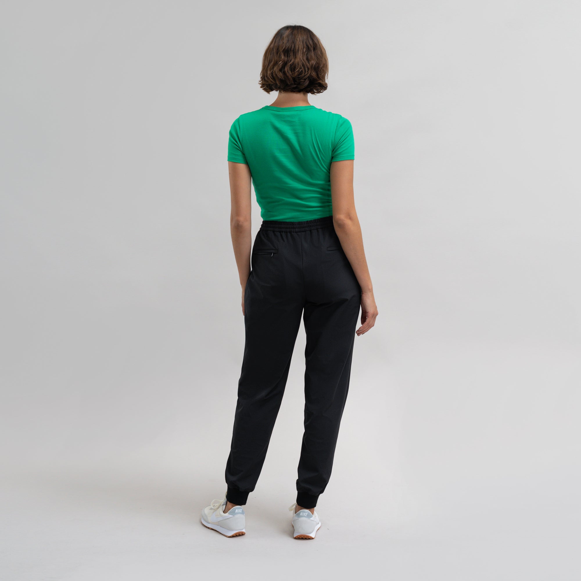 custom bespoke athleisure drawstring jogger model Moe in Black