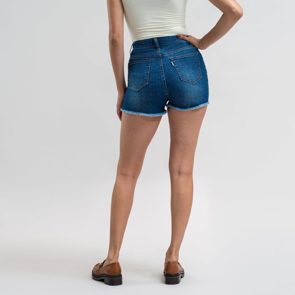 Custom jean denim shorts fit shortie model Moe in Sur Blue