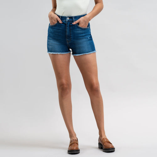 Custom jean denim shorts fit shortie model Moe in Sur Blue