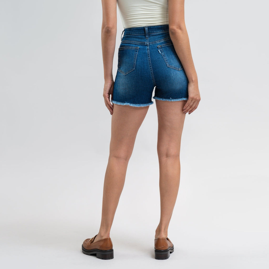 Custom jean denim shorts fit midi model Moe in Sur Blue