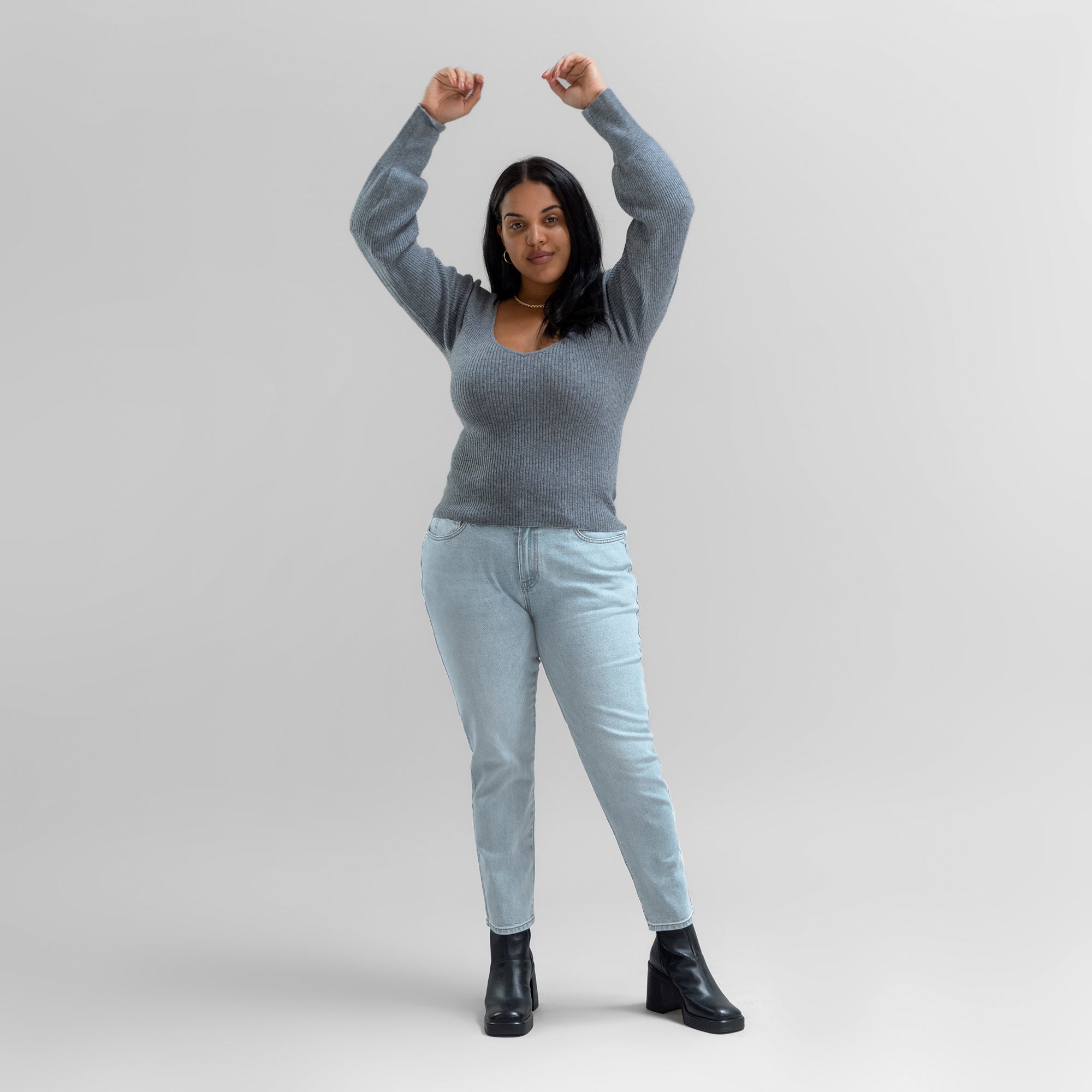 cigarette custom jeans vintage model Drew in Light Sky