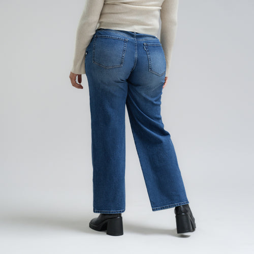 GAP WIDE LEG CROP JAMES - Relaxed fit jeans - light wash/light