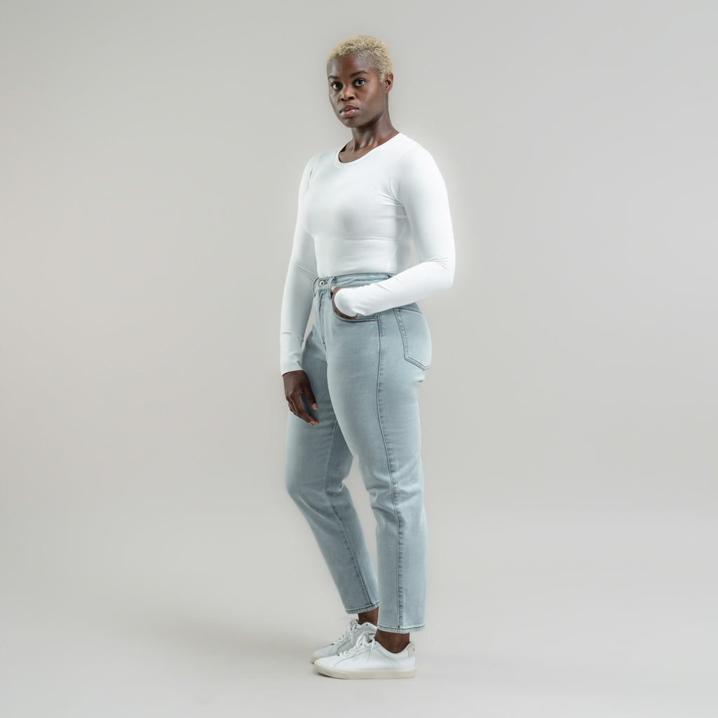 Tags:(5'9"|8-10) True vintage mom jeans custom sizeless tailored model Amara in Vintage Gin
